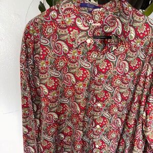 Men’s Paisley Shirt Alan Flusser XXL